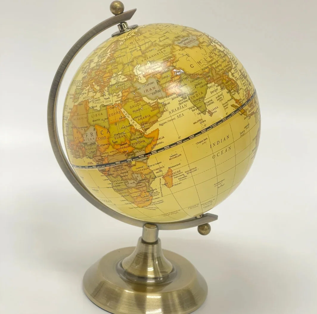 Brass World Globe 8 Inch Perfect Globes for Students and Kids Decorative Gift Home Office Gifts by Metal Overseas