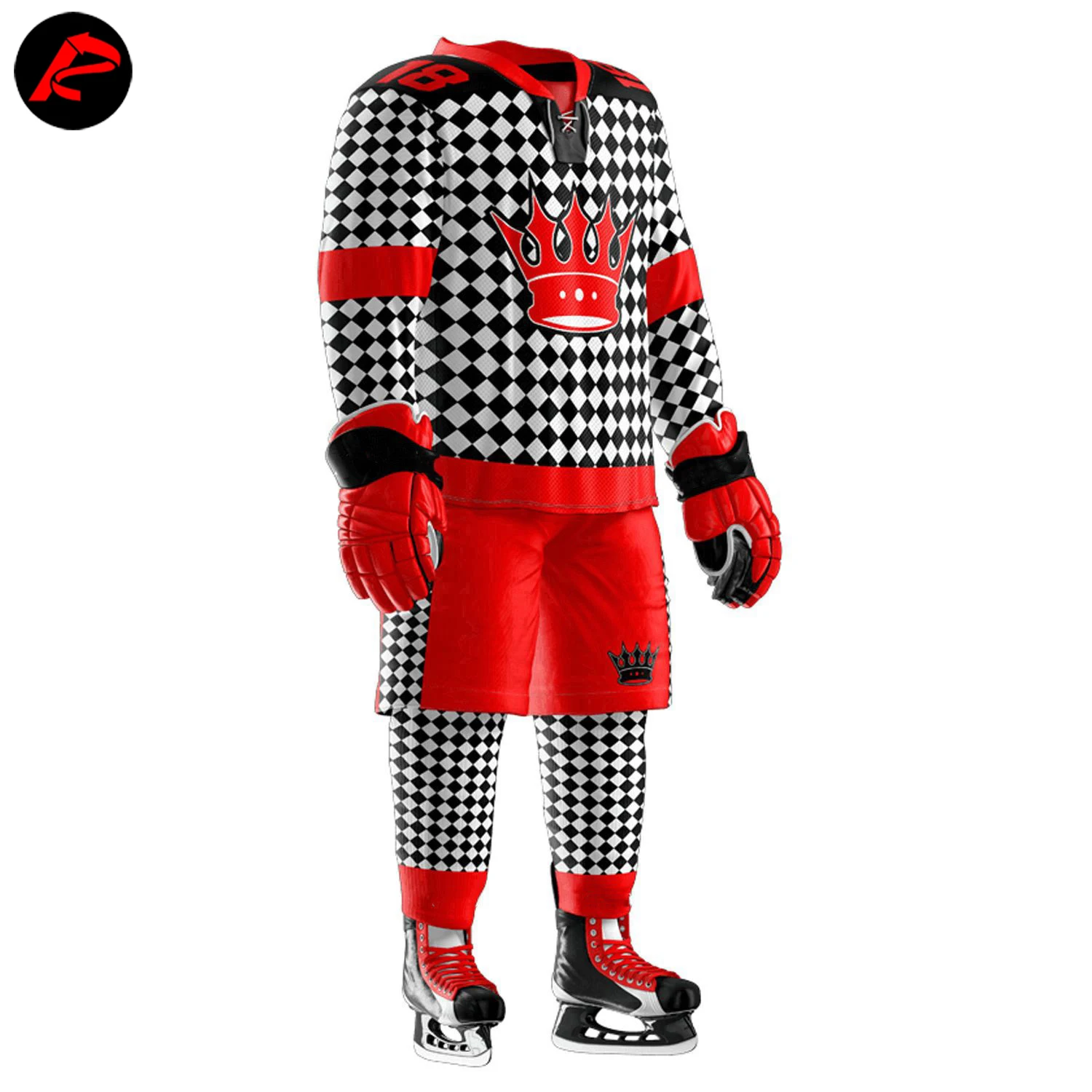 2023 Top Quality 100% Polyester Team Breathable Field Hockey Jersey And Pant Sublimation Ice Hockey Uniform.
