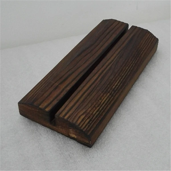 Dark Walnut Color Timber Jewelry Display Block Rack Stand with Slots Wooden Playing Card Deck Holder for Kids,Adults,Seniors