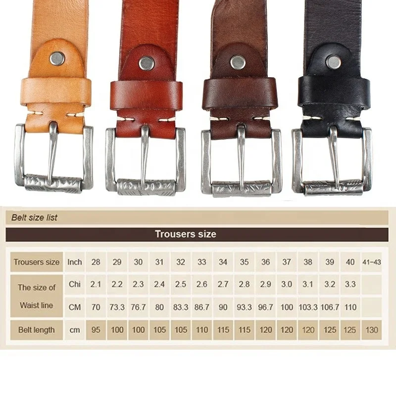 Real Cow Genuine Leather Belts for Man High Quality Plus Long Size Male Pin Buckle Waist Belt Strap
