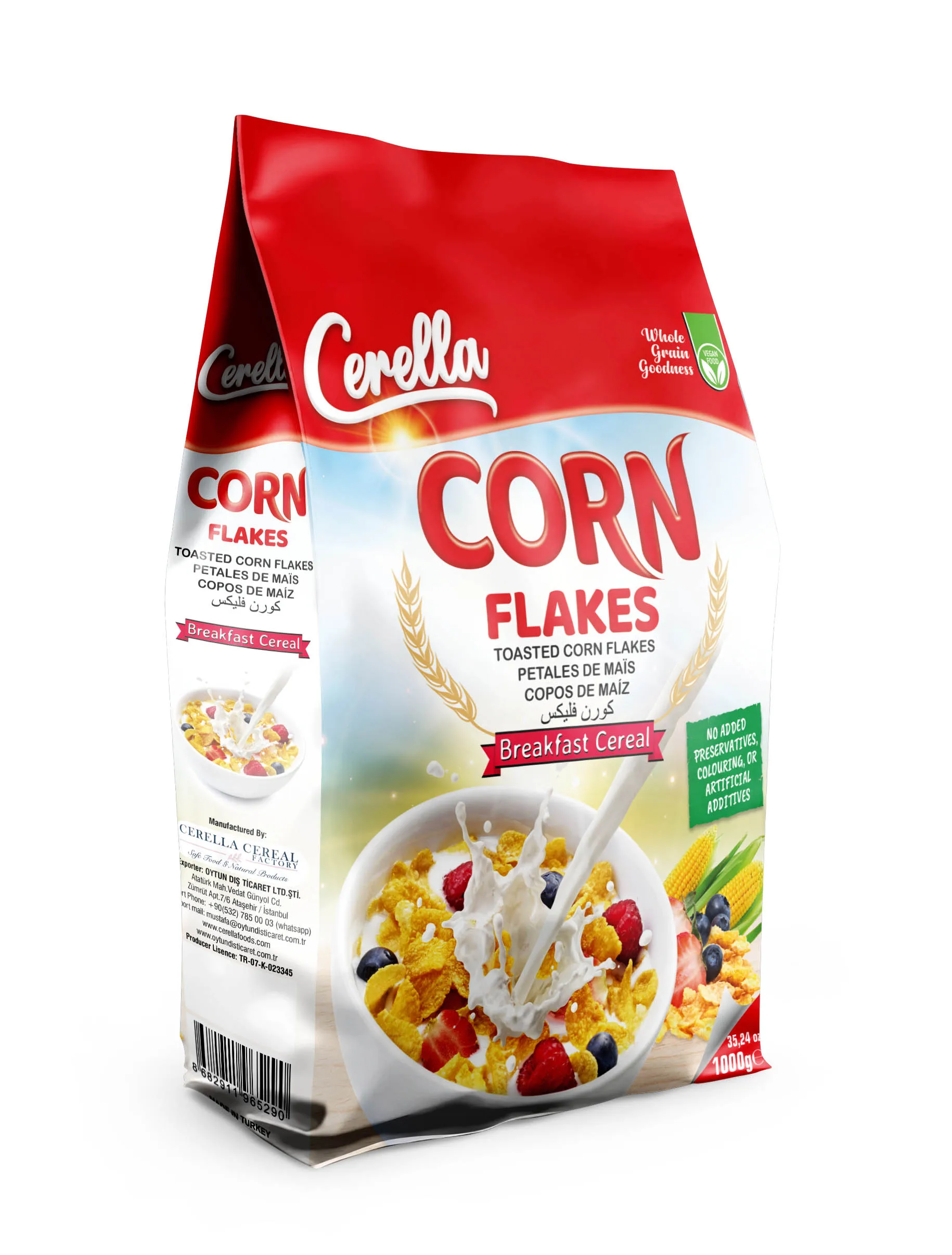 Corn Flakes Bag Packing Corn Flakes Breakfast Cereals From Turkey For Adult Child Healthy and Organic Best Price Cereals