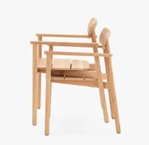Modern Outdoor Stacking Chair Solid Wood Material Modern Style Garden Stacking Chair Dining Room Furniture Wholesale