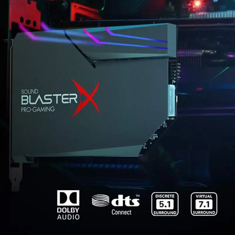 CREATIVE Sound Blaster AE-5 плюс PCIe DTS Xamp Дискретная наушники Bi-amp система освещения RGB игровая звуковая карта