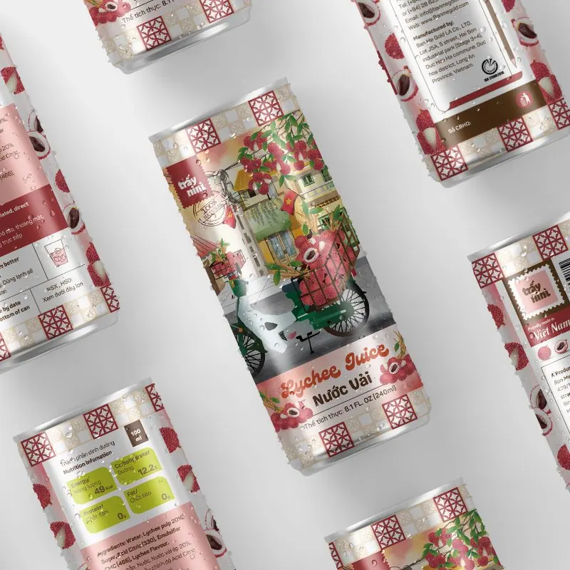 Вьетнамский тропический фруктовый сок личи с естественным вкусом и хорошими продуктами, 240 мл в банке из Вьетнама