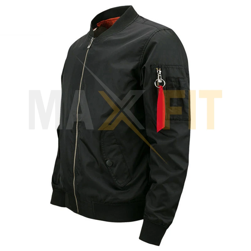 High Quality Thin Red Black Blue Army Green Motorcycle Aviator Pilot Air Men Bomber Jacket By MAXFIT ENTERPRISES