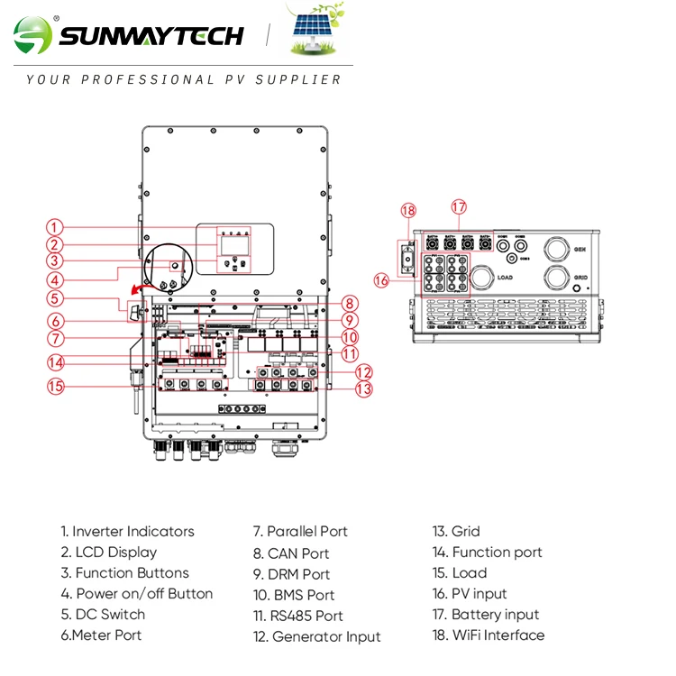 Гибридный инвертор Deye 30 кВт SUN-30K-SG01HP3-EU-BM3 30000 Вт