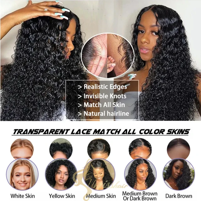 13x4 Transparent hd Lace Wig for American Black Women Deep 13x6 hd Lace Frontal Wigs 40 Inch Full Wig Raw Human Hair Lace Front