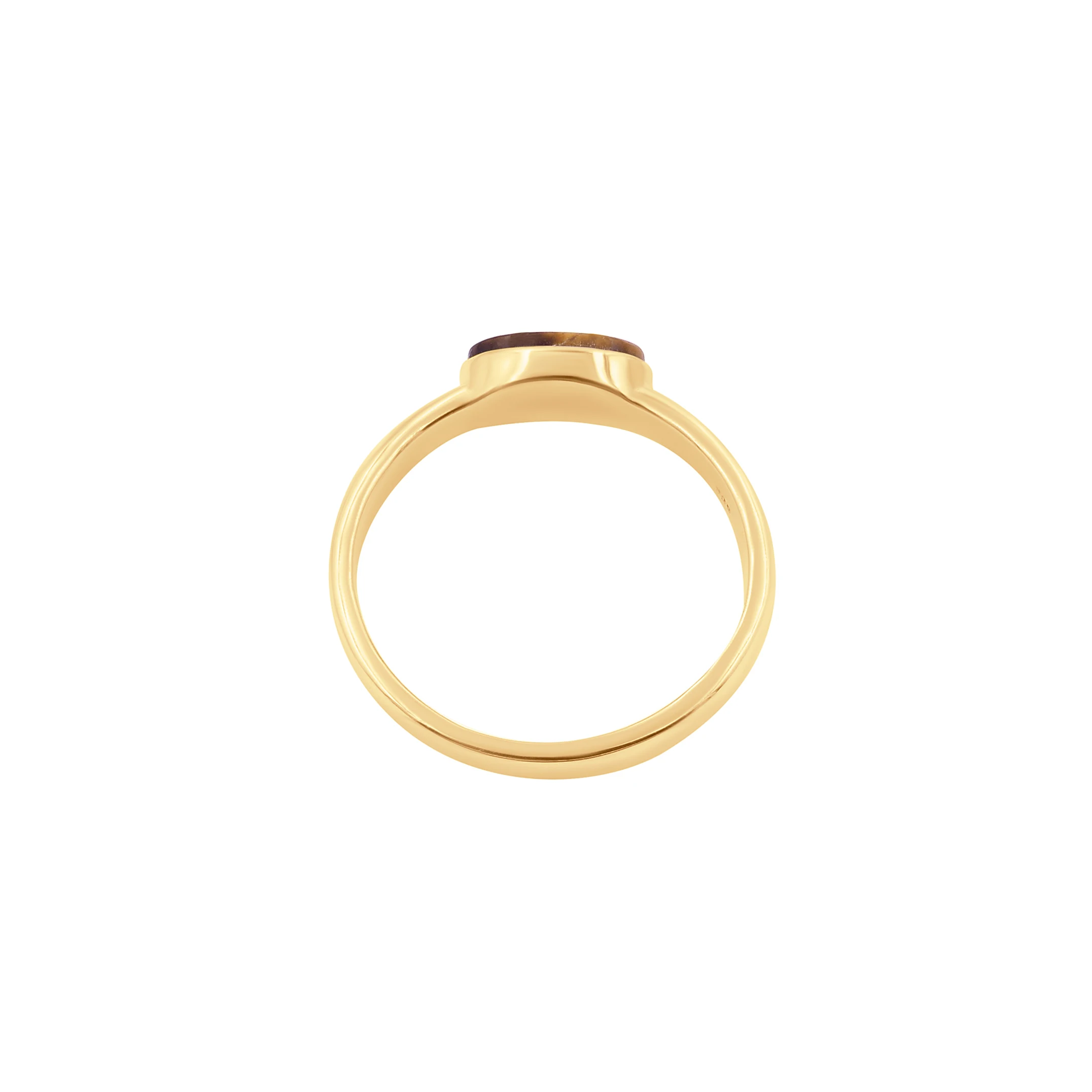 Natural Tiger Eye Oval Shape 925 Sterling Silver Gold Plated Ring Handmade Jewelry Making