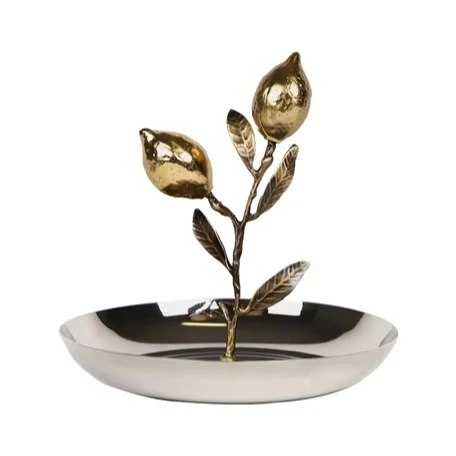 Luxurious round Aluminium Candy Bowl Silver Metal Home Decor Item Christmas Wedding Thanksgiving-for Living Room Table Gifting