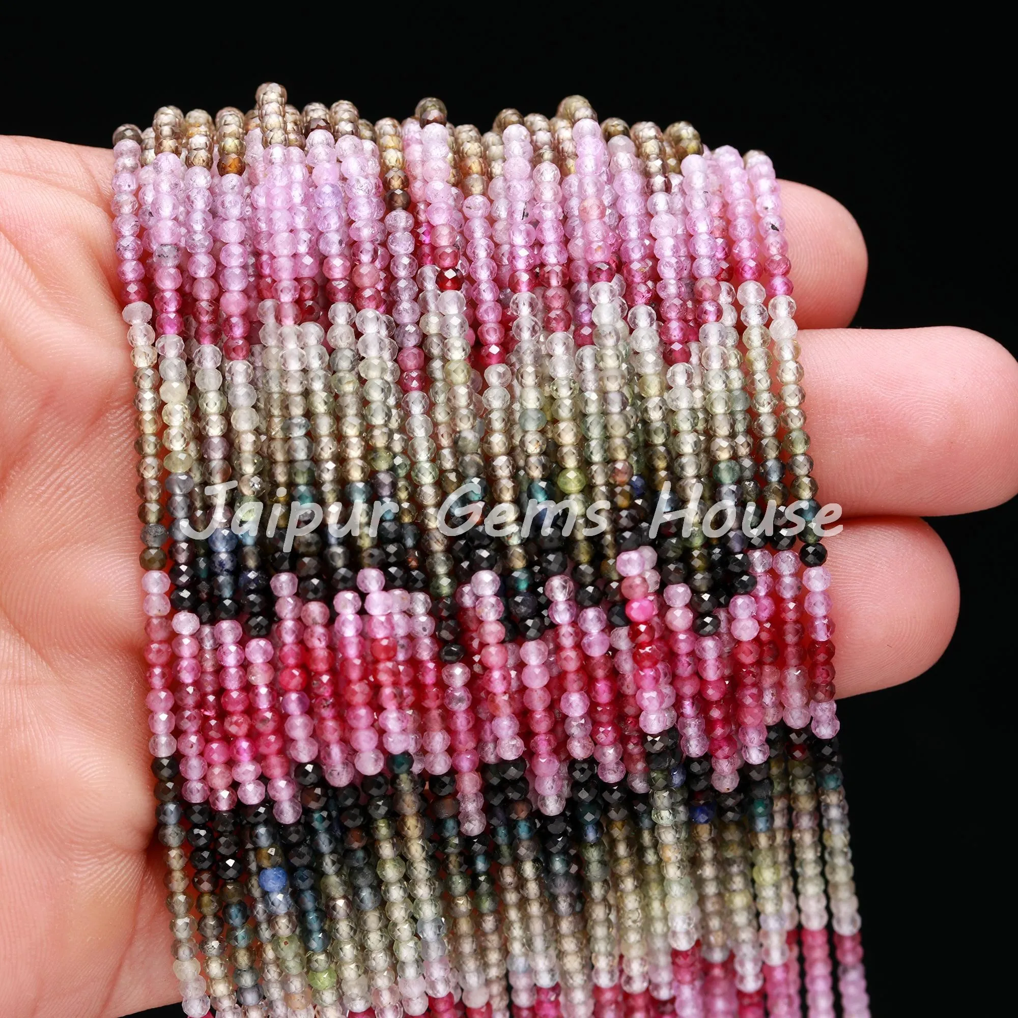 Hot Selling Blue Multi Sapphire Rondelle Faceted Gemstone Beads Natural Stone for Necklace Making Precious Jewelry Wholesale