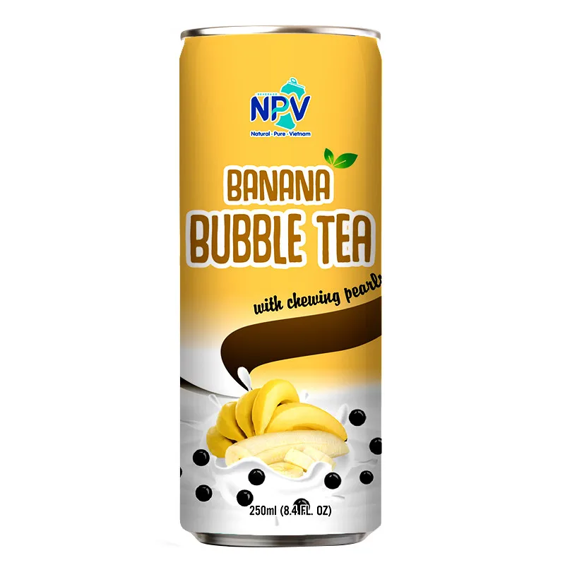 Hot Sale Hot Trend 2024  Bubble Tea  Drink Banana Flavor  250ml Alu Can - Custom Flavor and Label
