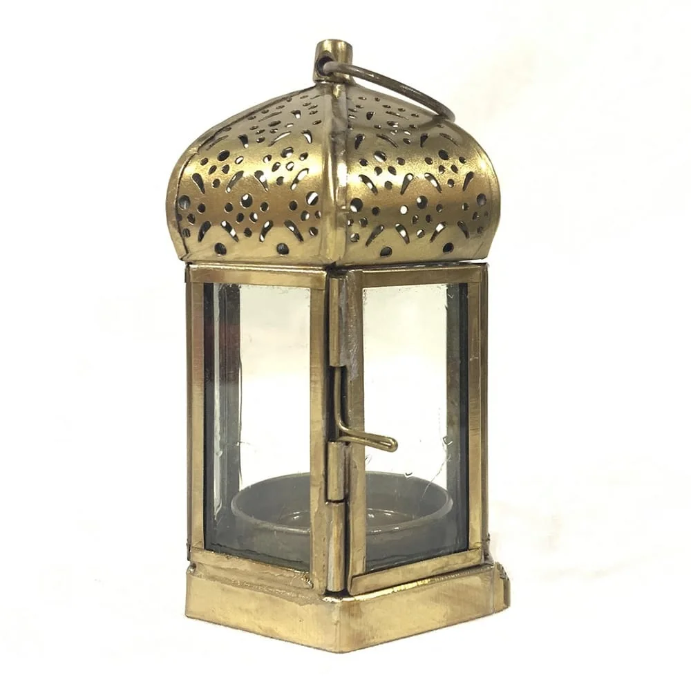 Home Wedding Party Decoration Set of 3 Antique Bronze Finishing Candle Lantern Lamp