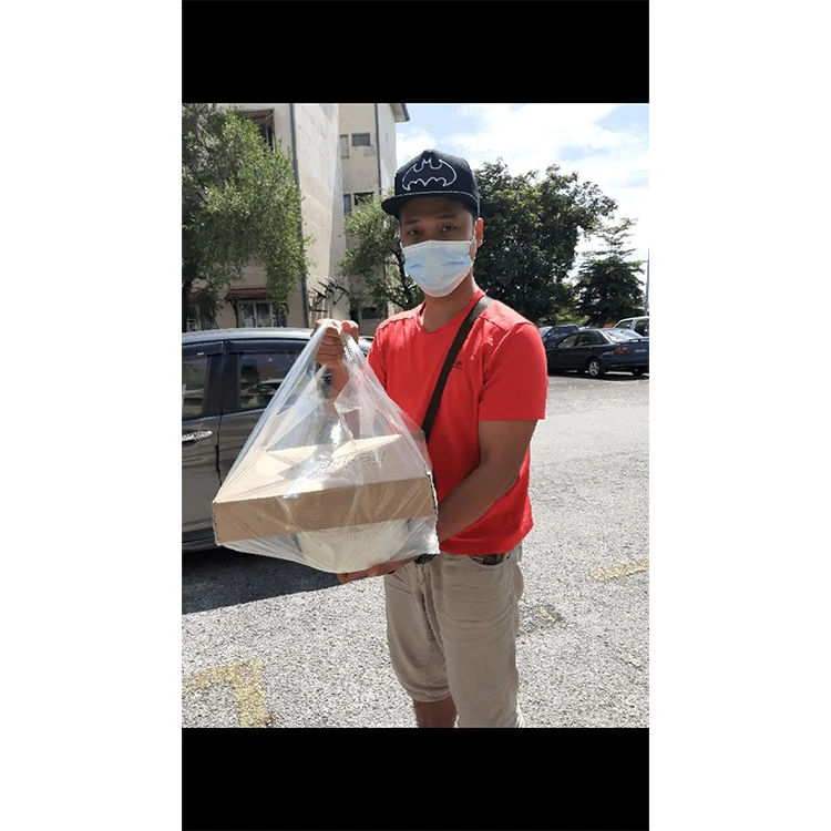 High Quality T-Shirt Food Takeaway Bag Various Sizes Can Customize Logo and Design Transparent Takeaway Carry Clear Plastic Bag