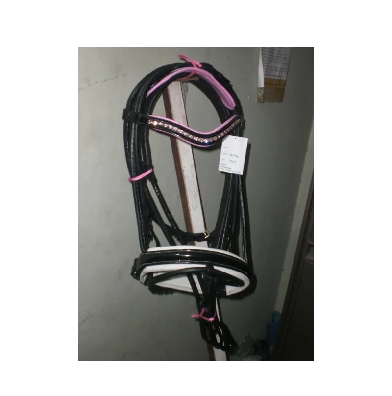Horse Double Bridle rhinestone horse double bridle leather bridles with patent leather