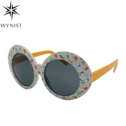 Summer Beach Round Shape Kids Sunglasses Crab Pattern Frame UV Protection Eyewear Children Shades in Stock