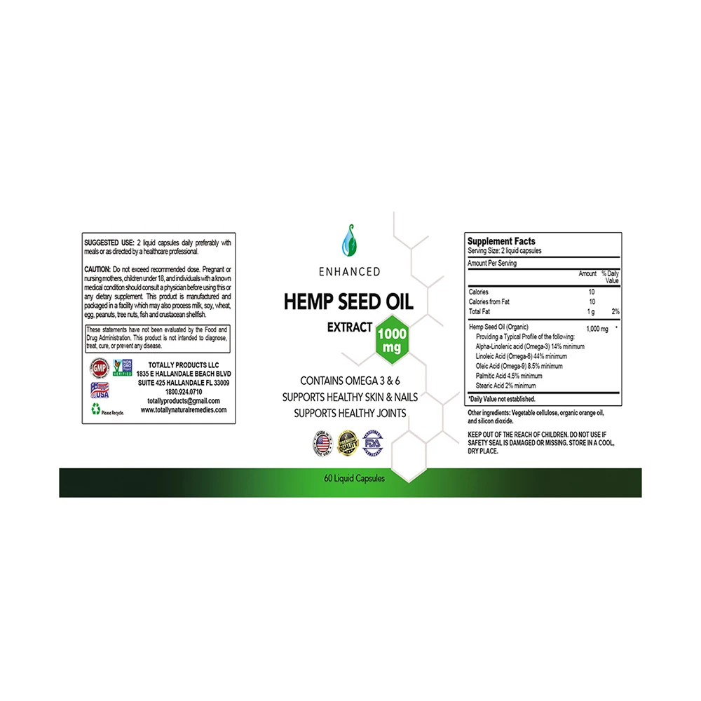 Wholesale bulk natural organic hemp seed oil with good price