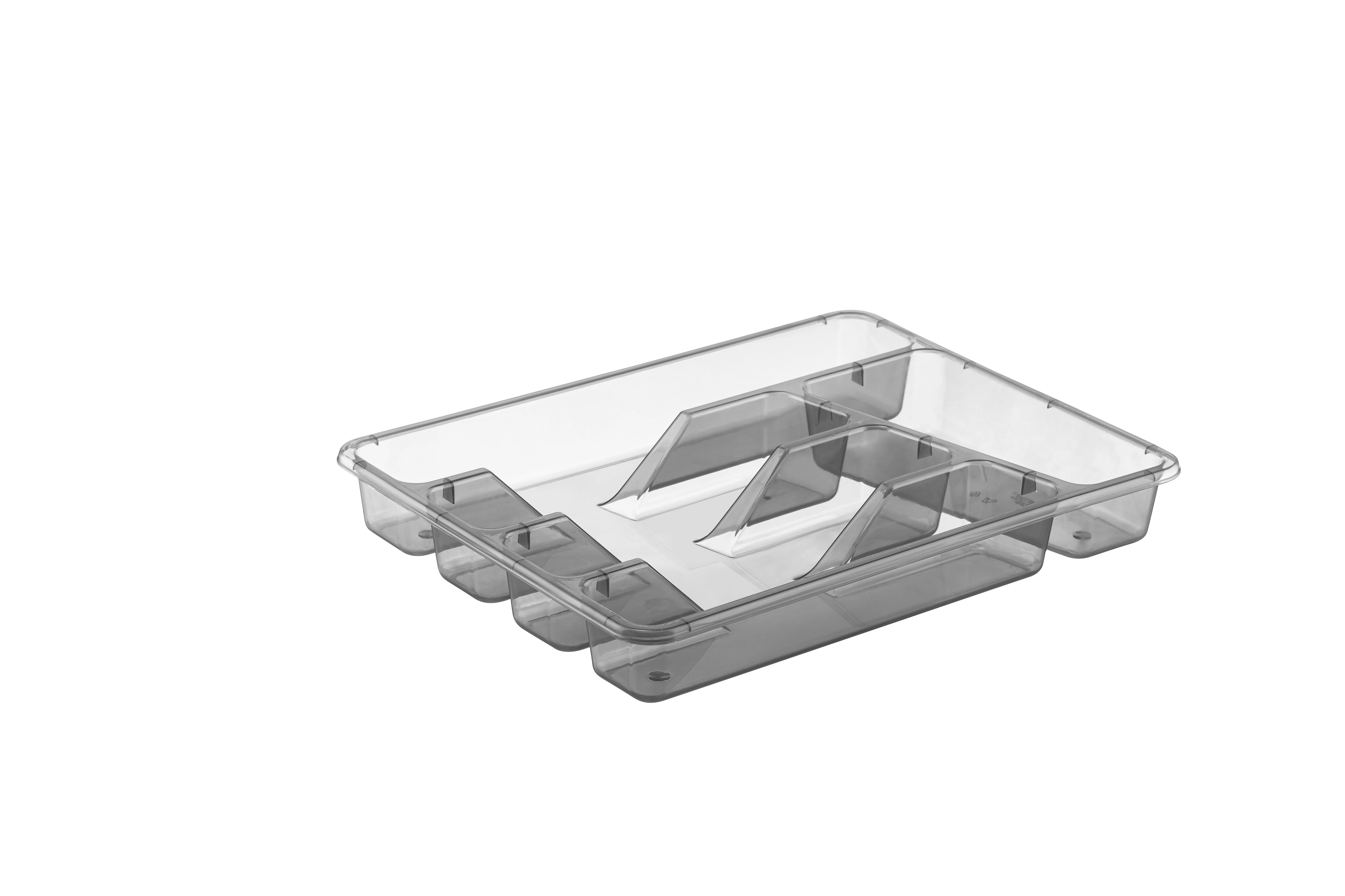 Transparent Cutlery Tray 5 Compartments Kitchen Drawer Organizer for Utensils Flatware Storage BPA Free Durable and Stylish