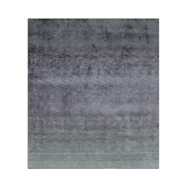Luxury Rugs Pile Natural Wool Viscose Blend Carpet For Bedroom Floor Living Room Embroidered Grey Half Circle Ready To Ship