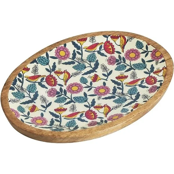 Wholesale Manufacturer Design Table Serving Acacia Wood Platter Supplier Oval Top Wooden
