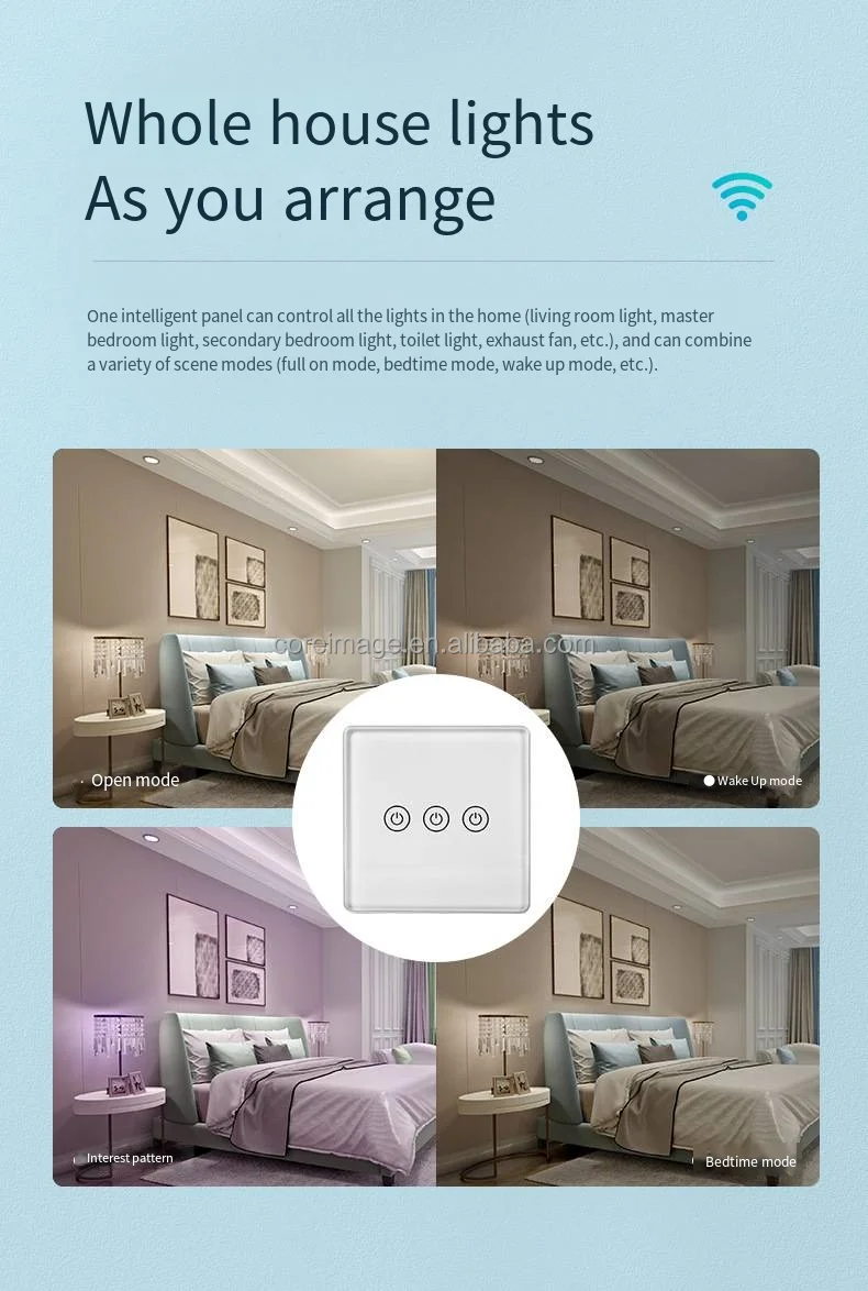 EU Standard APP Remote Control Smart Light Switch Works with Alexa and Google Home Voice Control WiFi Switch