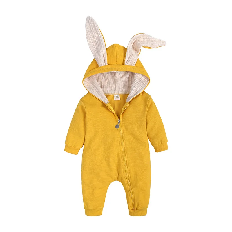 Winter Baby Rompers Newborn Boys Girls Clothes Rabbit Ear Hooded Long Sleeve Jumpsuit Infant Costume Fleece Thick Romper pajamas