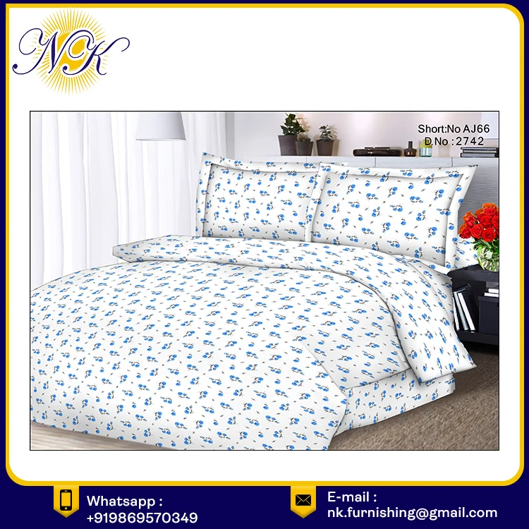 Alluring Floral Print Cotton Fabric Traditionally Made Duvet King Size Bedding Set With Pillow Covers Neelkamal Wholesale Dealer