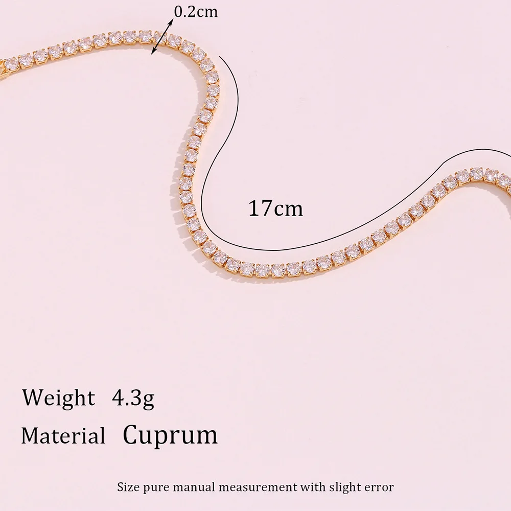 Best Selling Jewelry 14K Gold Plated Prong Set Round Cubic Zirconia 3MM Crystal CZ Tennis Bracelet