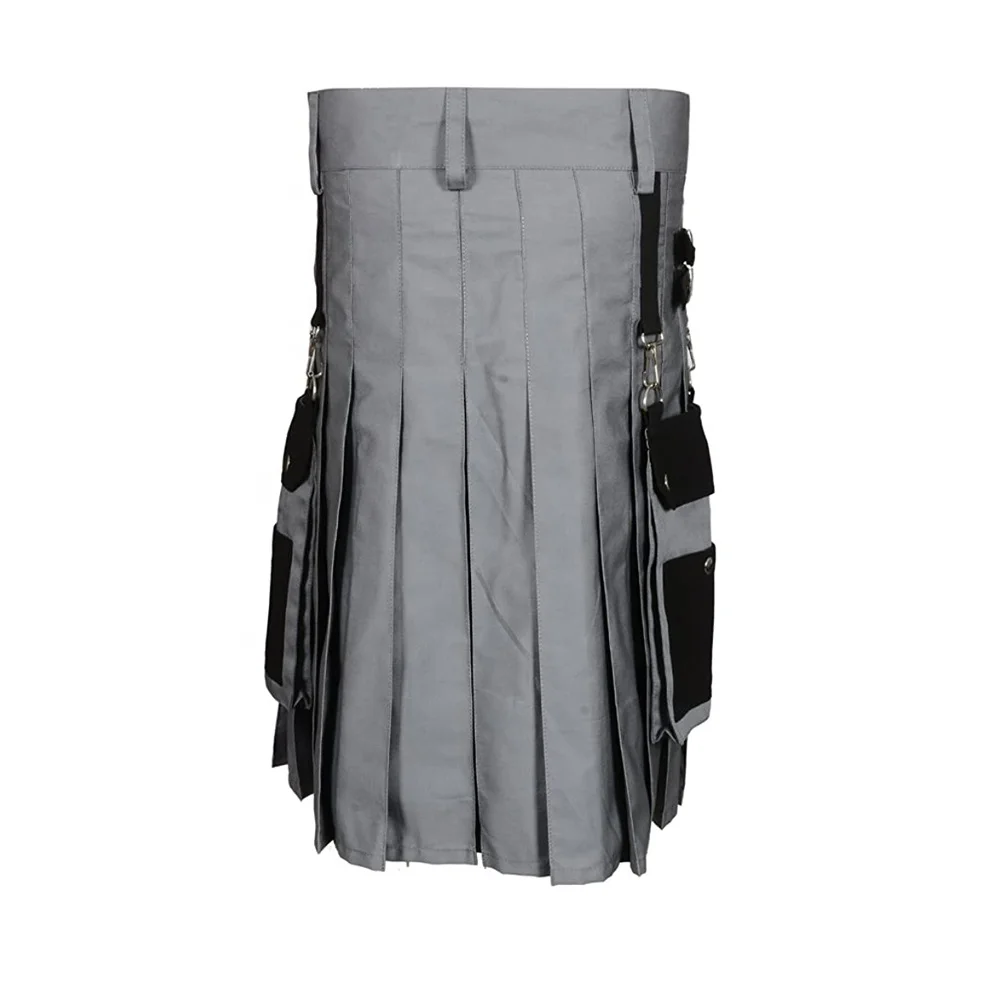 Mens Scottish Kilt Traditional Highland Dress Skirt Kilts Tartan Plaid Skirt Dress Gordon Tartan Black and Gray Color