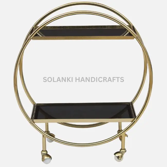 Золотая отделка металлическая барная тележка и для гостиничной мебели барной