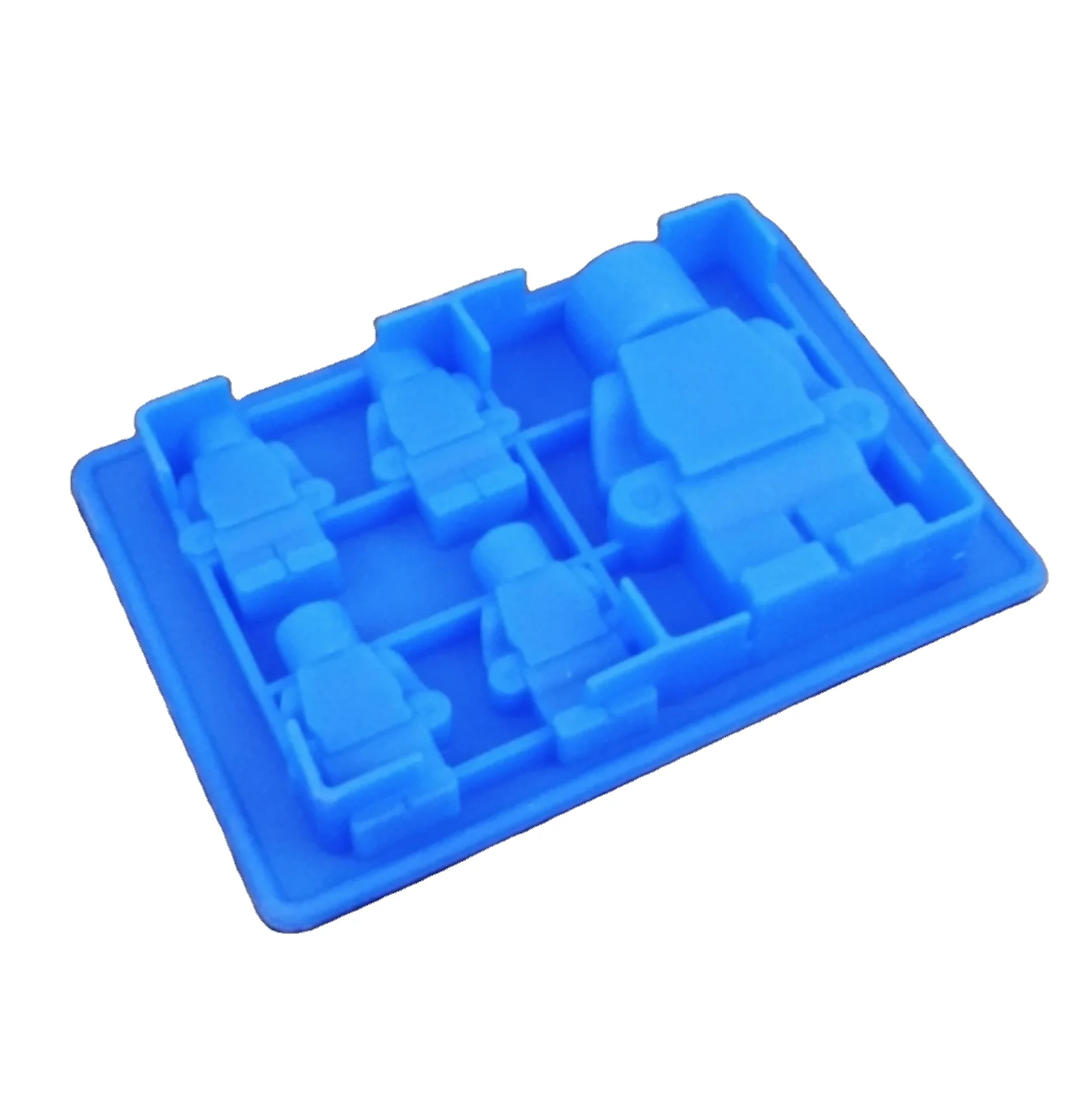 Chocolate Mould - Silicone Lego Man C2047#; 16.5*11.5*2.5cm, 75gm; Blue, Green, Red; 5 in 1