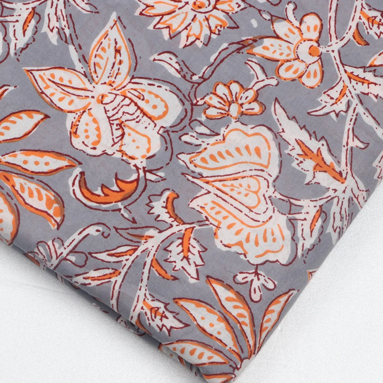 5 Yards Printed Sanganeri Fabric Multi Leaf Flower Fabric Soft New Design Cotton Home Textile Pillow