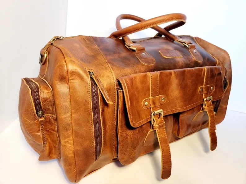 Distressed Leather Duffel Bag Travel Essential Spacious Wholesale Manufacturers Carry On Laptop Accessory clothes Gym Bag