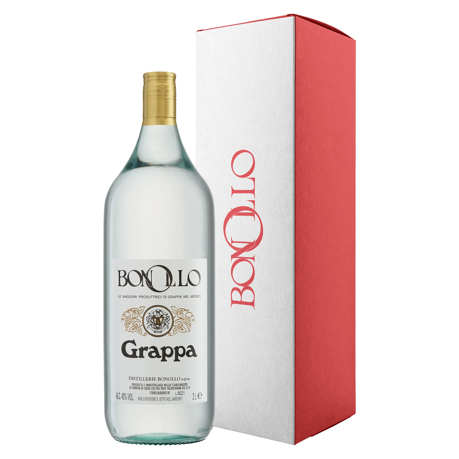 HIGH QUALITY ITALIAN GRAPPA IN 2 LT BOTTLE AT 40% ALC.VOL. CLASSIC WHITE SPIRIT IDEAL FOR COCKTAILS