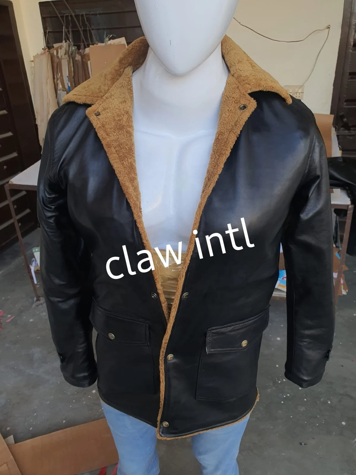 2022 Genuine Shearling Coat Men Real Natural Sheepskin Winter B3 Bomber Jacket customised jackets wholesale
