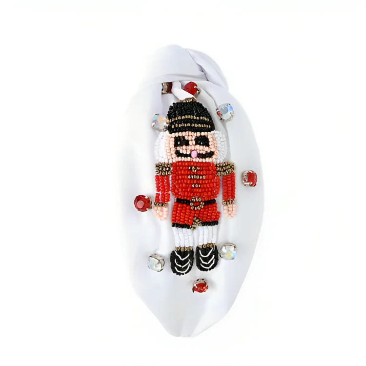 Wholesale Festive Nutcracker Christmas Beaded Headband Exquisite Handcrafted Holiday Jewelry