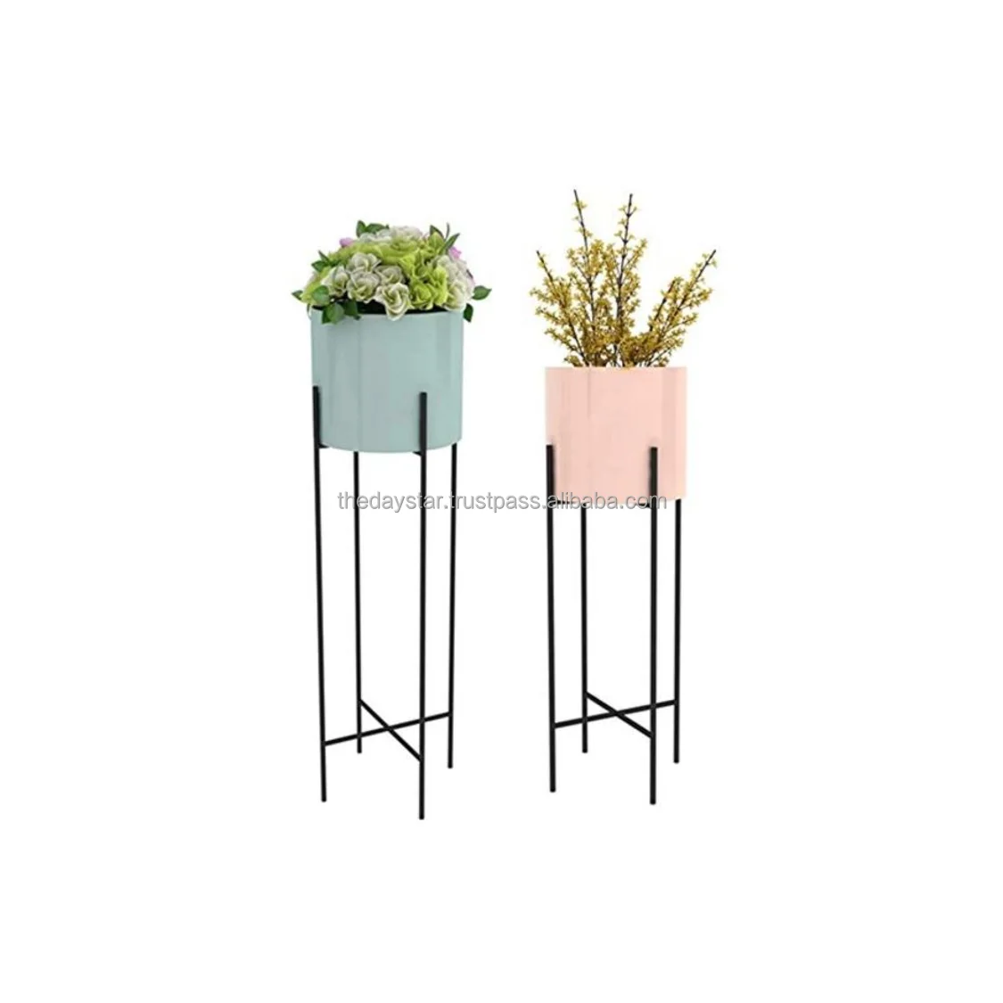 Customizable High Quality Metal Iron Decorative Mini Planter Pot With Stand For Home And Garden Decoration