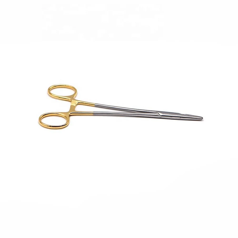 14cm Dental Orthodontic Needle Holder forcep with Gold handle scissors surgical operating instrument Oral Care Tool
