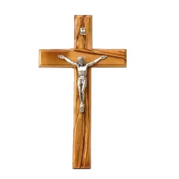wooden cross handmade 100% natural wooden holy cross Mango Wood Brown Color Jesus Cross