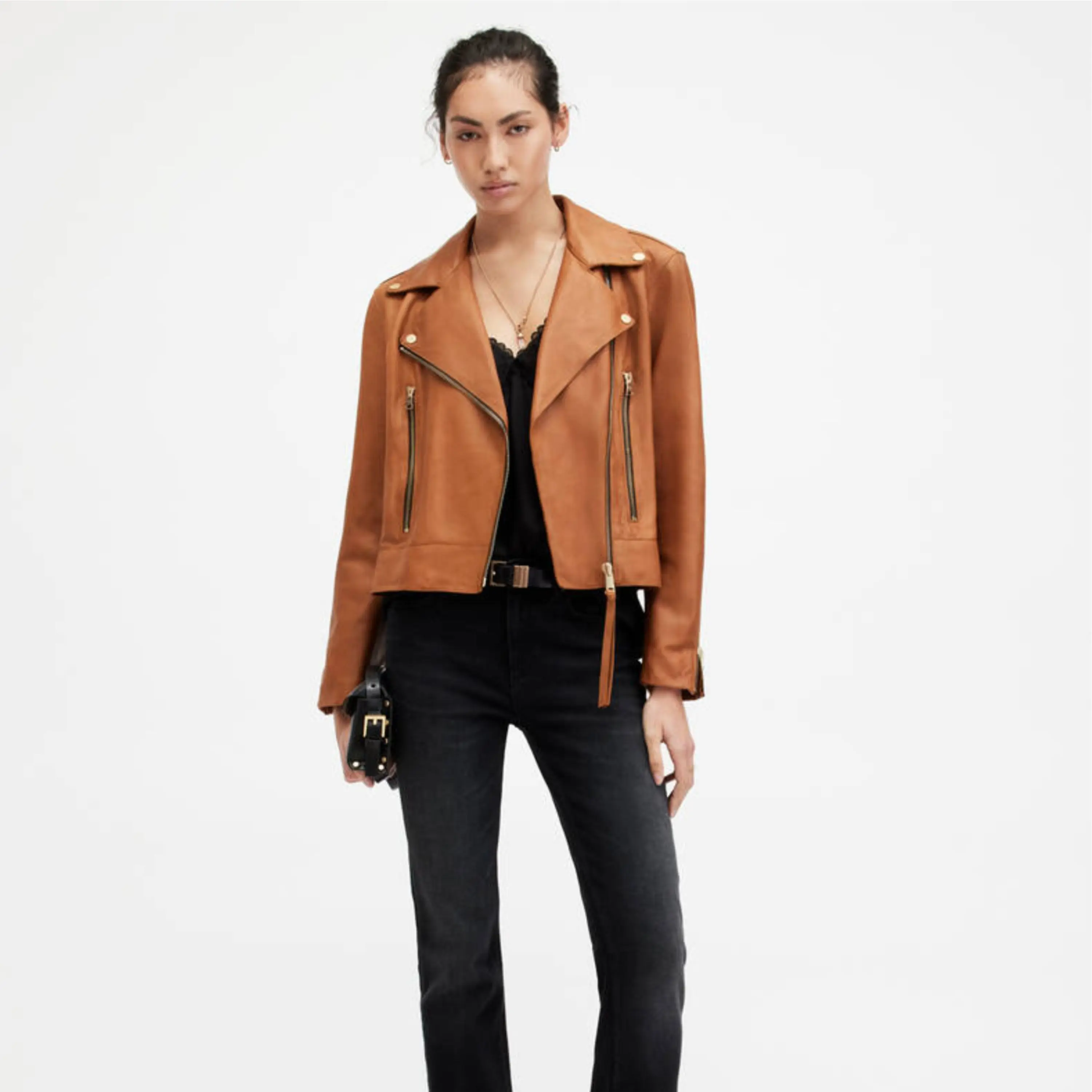 2024 New Arrivals Women Outdoor Leather Jackets Waterproof High Quality Ladies Winter Leather Jackets