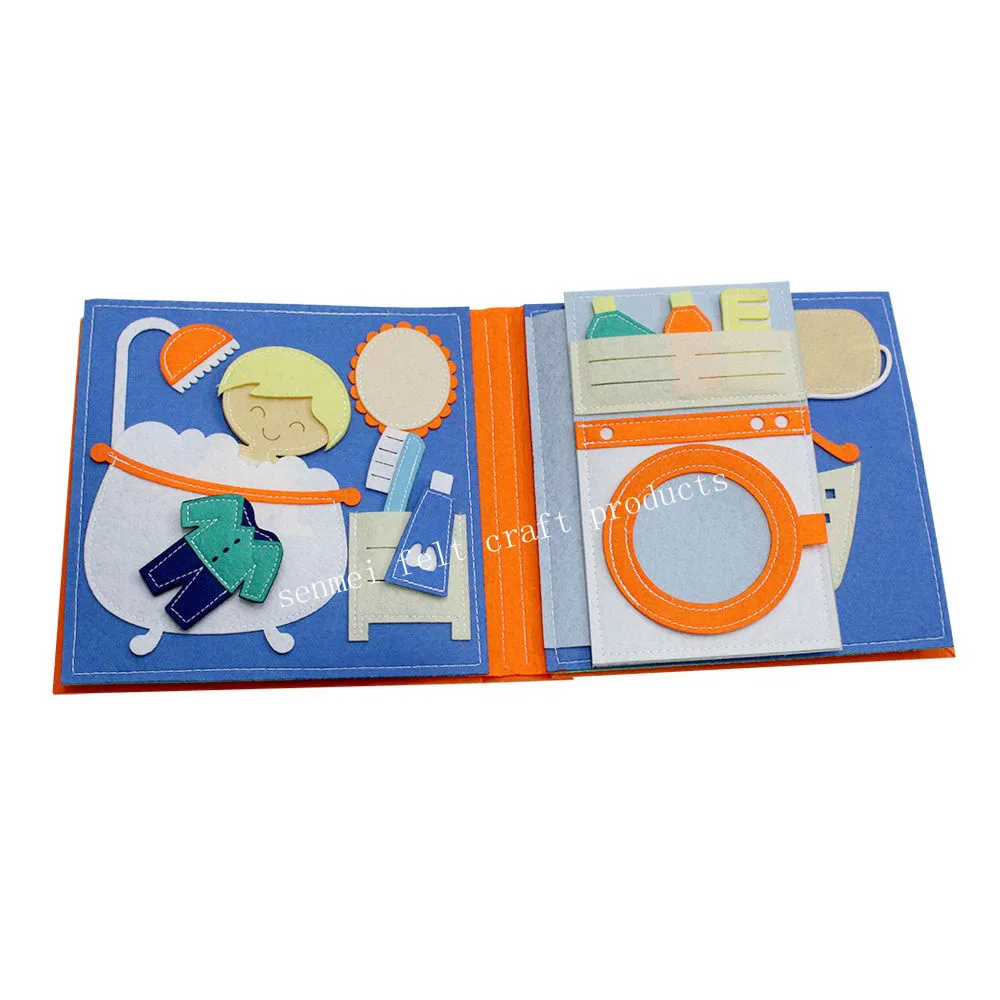 2023 Baby Felt Quiet Books Story Cloth Book Busy Board Toddler Early Learning Education Toys
