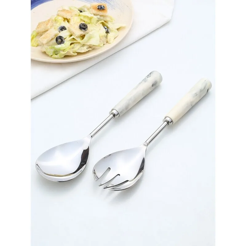 Luxurious Stainless Steel Salad Servers with Precision-Crafted Handles for Comfortable Use Salad Severing Set