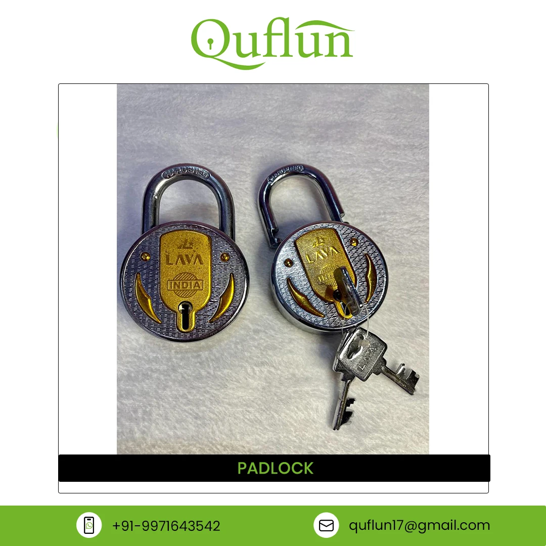 New Design High Quality Double Locking Brite SS Polish Padlock Golden Indian Supplier Selling Lava 67 Mm Doors Security Round