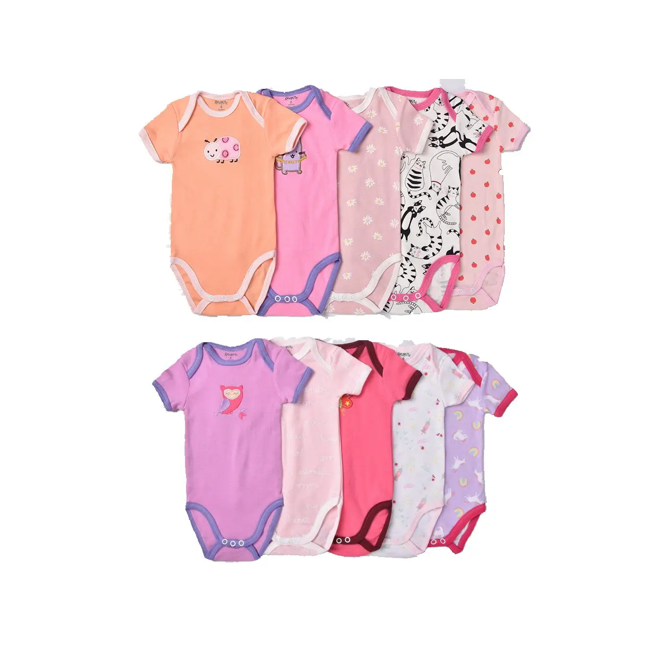 Free sample Newborn infants short sleeve random style baby clothes summer onesie baby romper