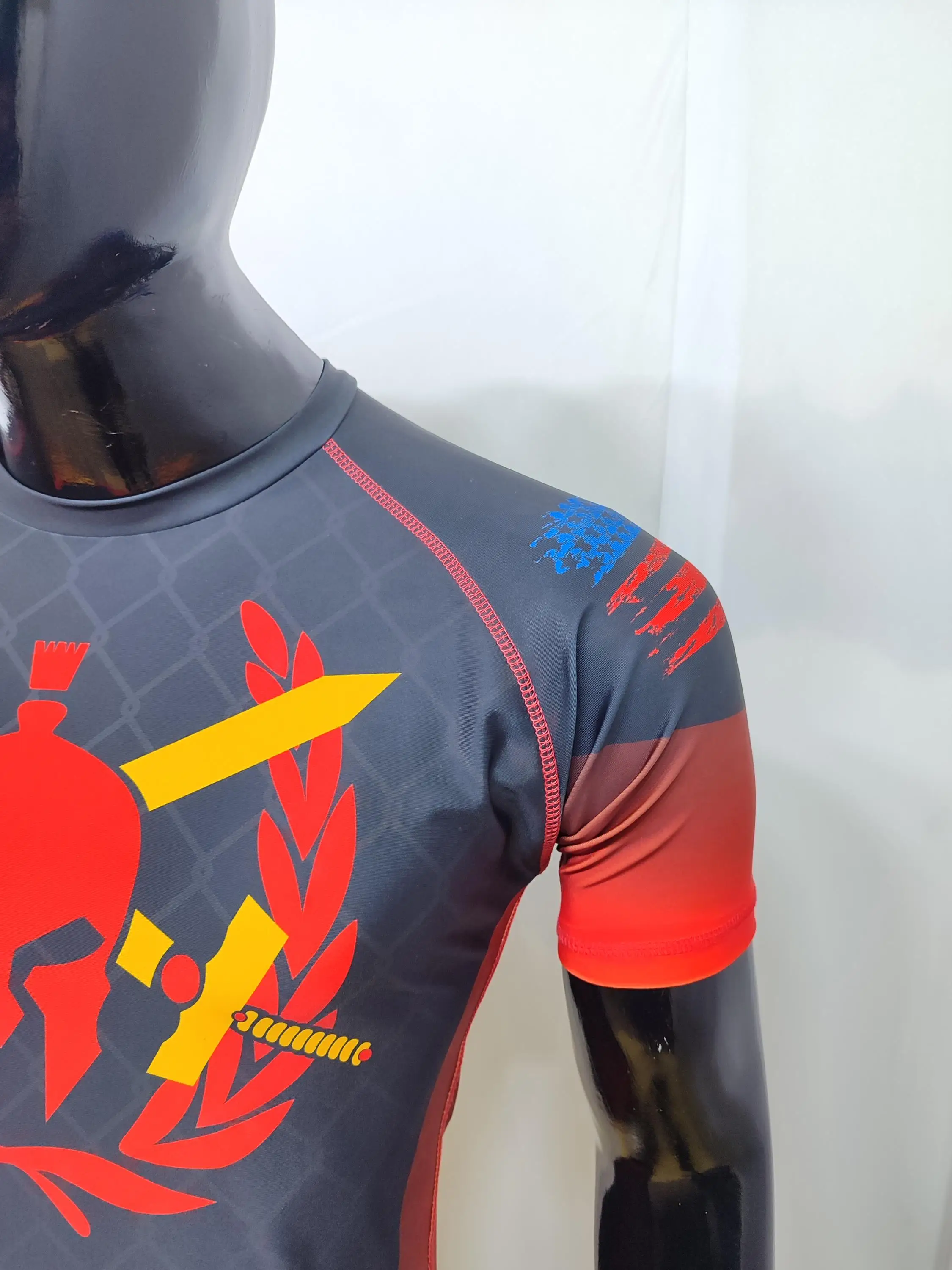 Custom Logo Rash Guard for MMA Moisture Wicking Sublimation Fighting Compression Short Sleeve Sport Style