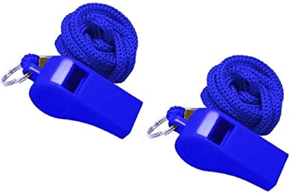 Premium Quality Portable and Durable Plastic Whistle with Cord String in Different Colors for Sports Activities and Training