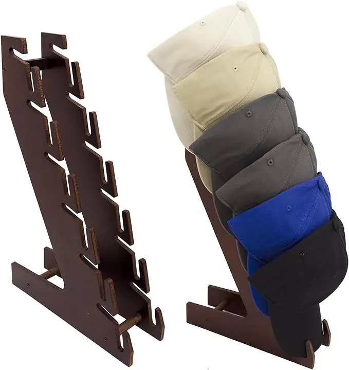 Household Wood Baseball Cap Holder Shelf Organizer Hat Hangers Organizer for Wall Hat Rack