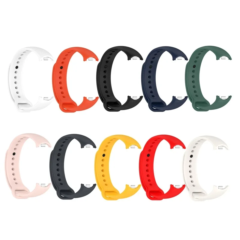 New Arrivals For Xiaomi Mi Band 8 colorful Silicone smart sport Bracelet Wristband Straps with metal connector