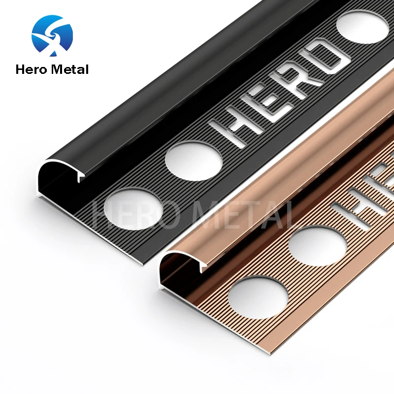 Wall Outside Corner Metal Aluminium Profile Round Shape Edge Curved Aluminum Tile Trim