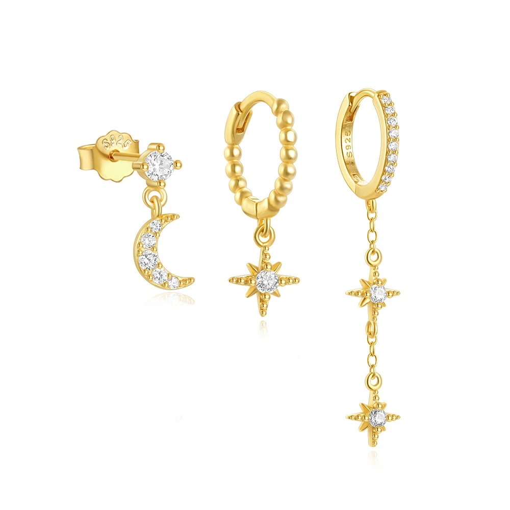 Wholesale Bulk Earrings Custom popular jewelry new 18k gold plated  925 silver huggie hoop earrings