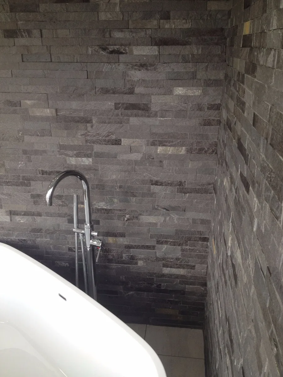 Dark Grey Charcoal Natural Stone Cladding Cultured Panels 60x15 35x18 Hot Sale 2023 Black Slate